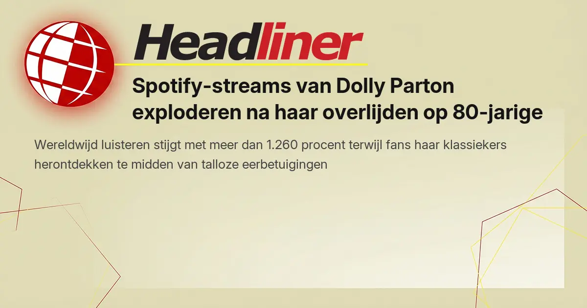Photo: headliner.nl Dolly Parton's Spotify Streams Skyrocket Over 1,200% Following Death at 80