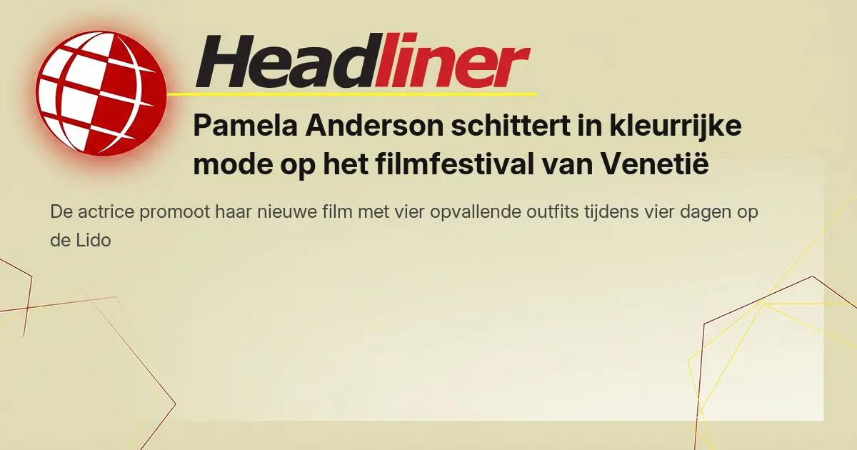 Pamela Anderson schittert in kleurrijke mode op het filmfestival van Venetië
